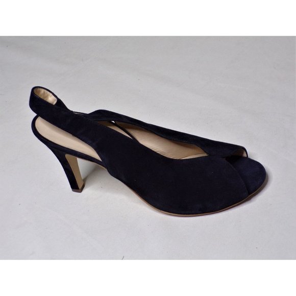 🆕 PAUL GREEN Avanti Peep Toe Slingback Pump Shoes Suede Black 9.5 - Picture 8 of 9